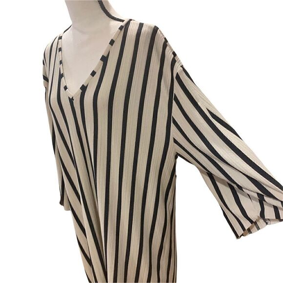 Zara Trafaluc Striped Flowy Shirtdress/Tunic, 3/4 sleeves Sz. Medium - Picture 2 of 5